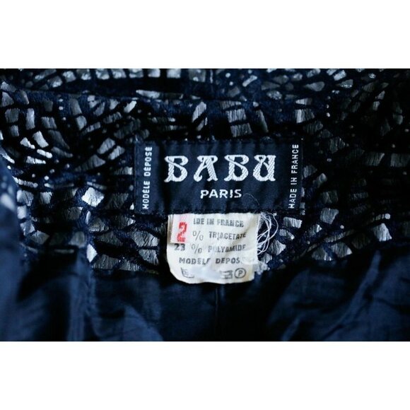 Babu Paris Textured Paisley Print Stained Glass Window Look Cropped Blazer 2 - Picture 8 of 9